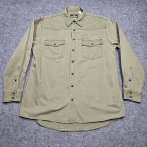 Schnee's Bozeman Montana Pearl Snap Shirt Men's Large Tall HEAVY Cotton